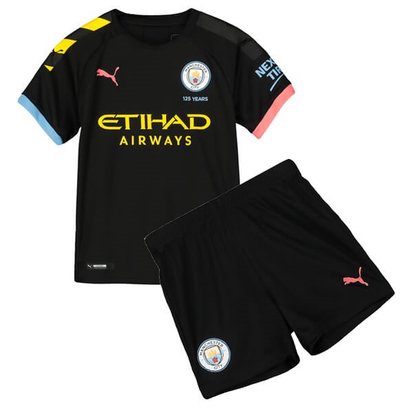 Camiseta Manchester City Replica Segunda Ropa Niño 2019/20 Negro